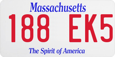 MA license plate 188EK5