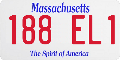 MA license plate 188EL1