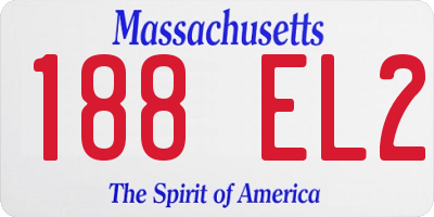 MA license plate 188EL2
