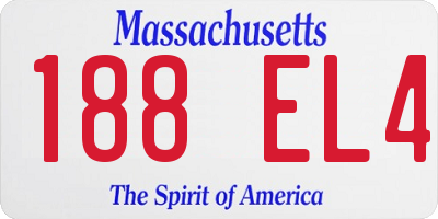 MA license plate 188EL4