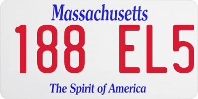 MA license plate 188EL5