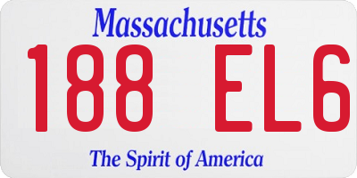 MA license plate 188EL6