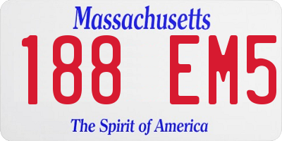 MA license plate 188EM5