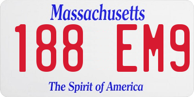 MA license plate 188EM9