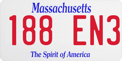 MA license plate 188EN3