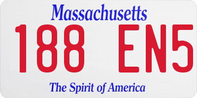 MA license plate 188EN5