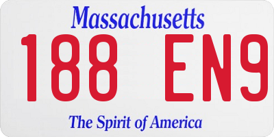 MA license plate 188EN9