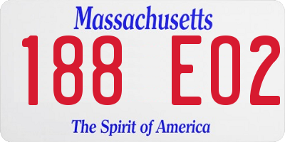 MA license plate 188EO2