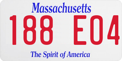 MA license plate 188EO4