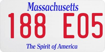 MA license plate 188EO5