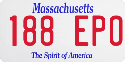 MA license plate 188EP0