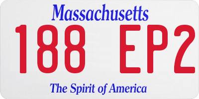 MA license plate 188EP2