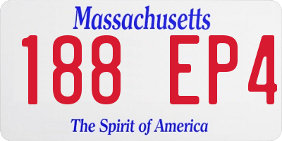MA license plate 188EP4