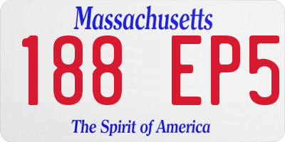 MA license plate 188EP5