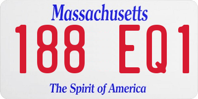 MA license plate 188EQ1