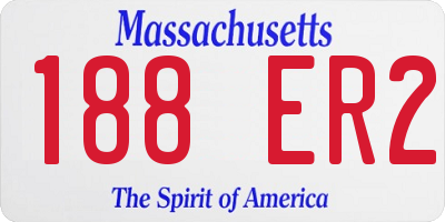 MA license plate 188ER2