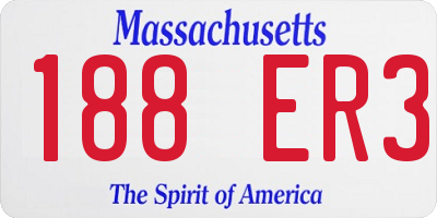 MA license plate 188ER3