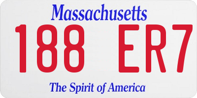 MA license plate 188ER7
