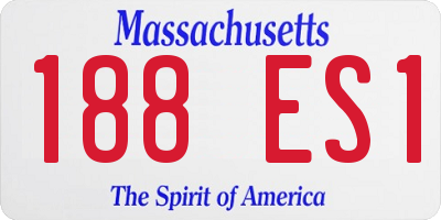 MA license plate 188ES1