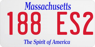MA license plate 188ES2