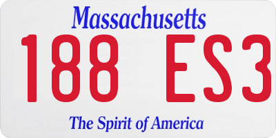 MA license plate 188ES3