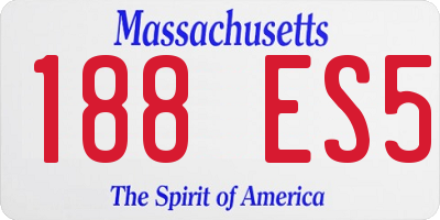 MA license plate 188ES5