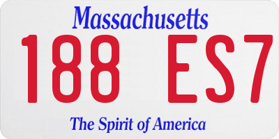 MA license plate 188ES7