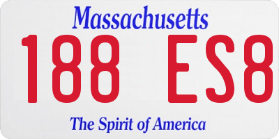MA license plate 188ES8