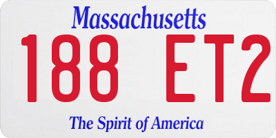 MA license plate 188ET2