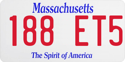 MA license plate 188ET5