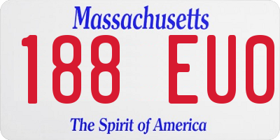 MA license plate 188EU0