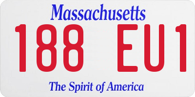 MA license plate 188EU1