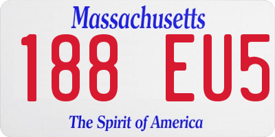 MA license plate 188EU5