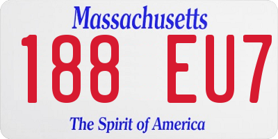 MA license plate 188EU7