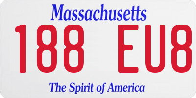 MA license plate 188EU8