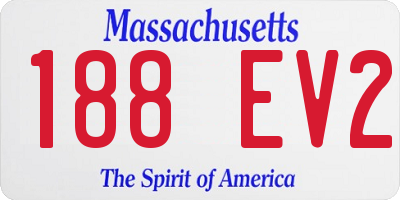 MA license plate 188EV2