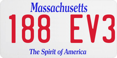 MA license plate 188EV3