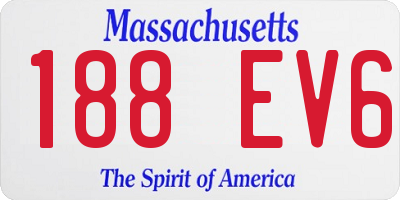 MA license plate 188EV6