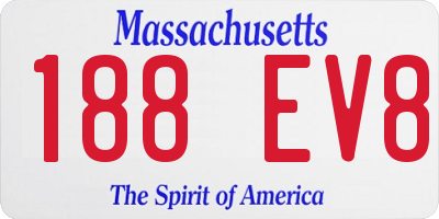 MA license plate 188EV8