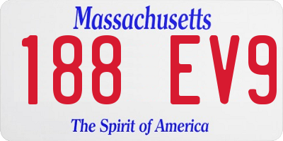 MA license plate 188EV9
