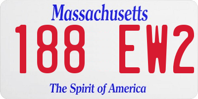 MA license plate 188EW2