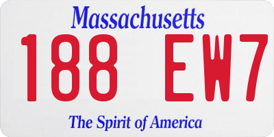 MA license plate 188EW7