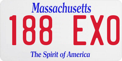 MA license plate 188EX0
