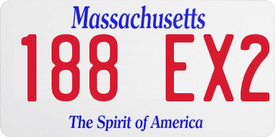 MA license plate 188EX2