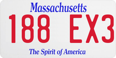 MA license plate 188EX3
