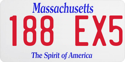MA license plate 188EX5