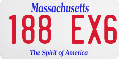 MA license plate 188EX6