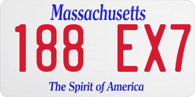 MA license plate 188EX7