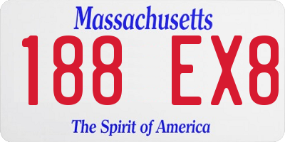 MA license plate 188EX8