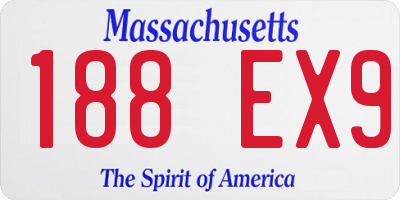 MA license plate 188EX9